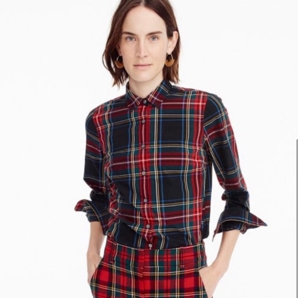 J. Crew Perfect shirt in Stewart tartan plaid - Picture 2 of 10